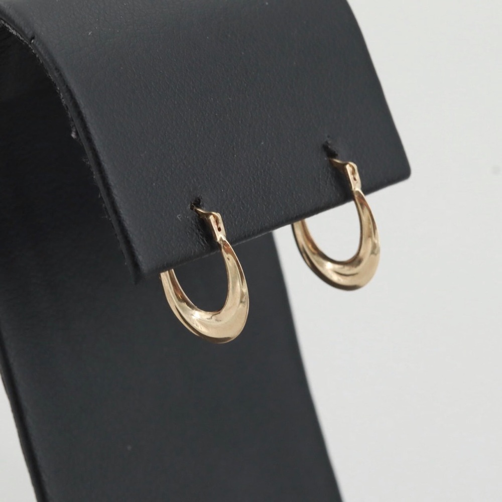 Solid 10k Gold Small J Hoops - image 3